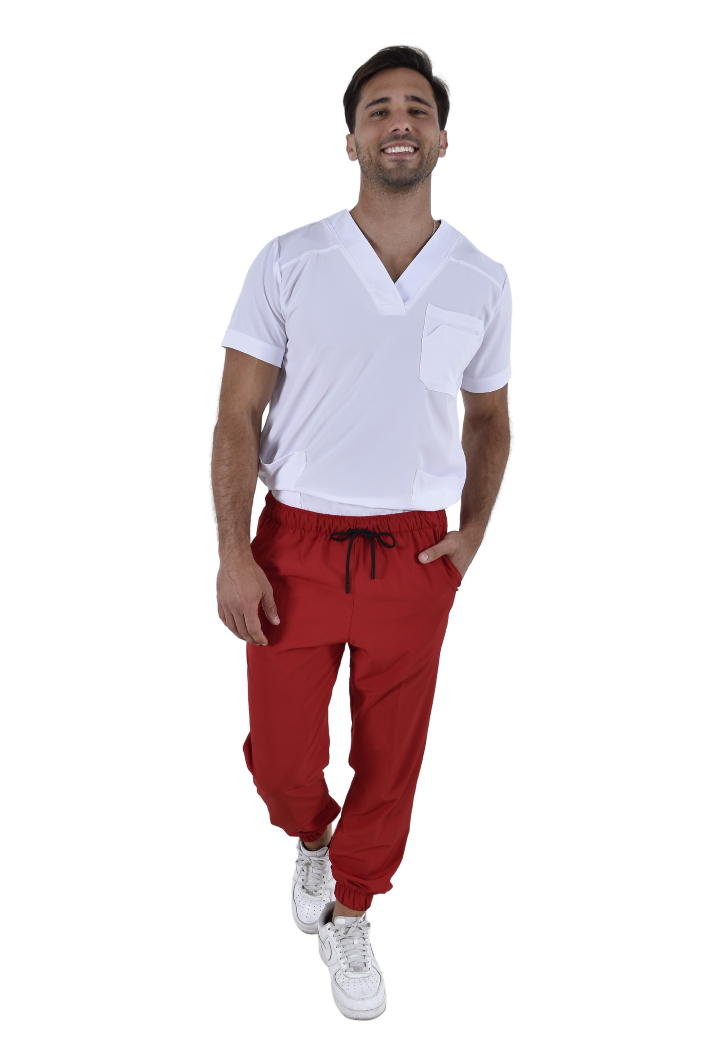 Pantalón Quirúrgico Hombre Tipo Jogger Rojo