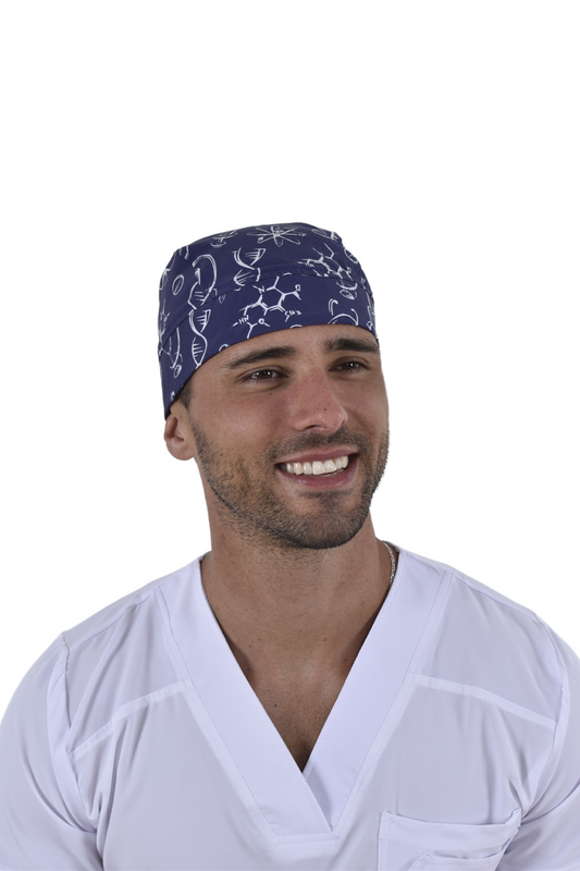 Gorro Médico Quirúrgico De Hombre Print Azul ADN