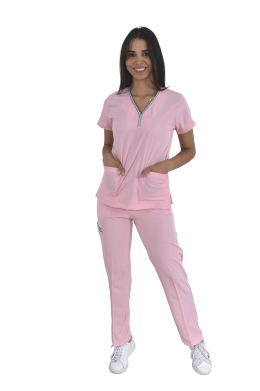 Pijama Quirúrgica Dama Alexa Rosa Pastel