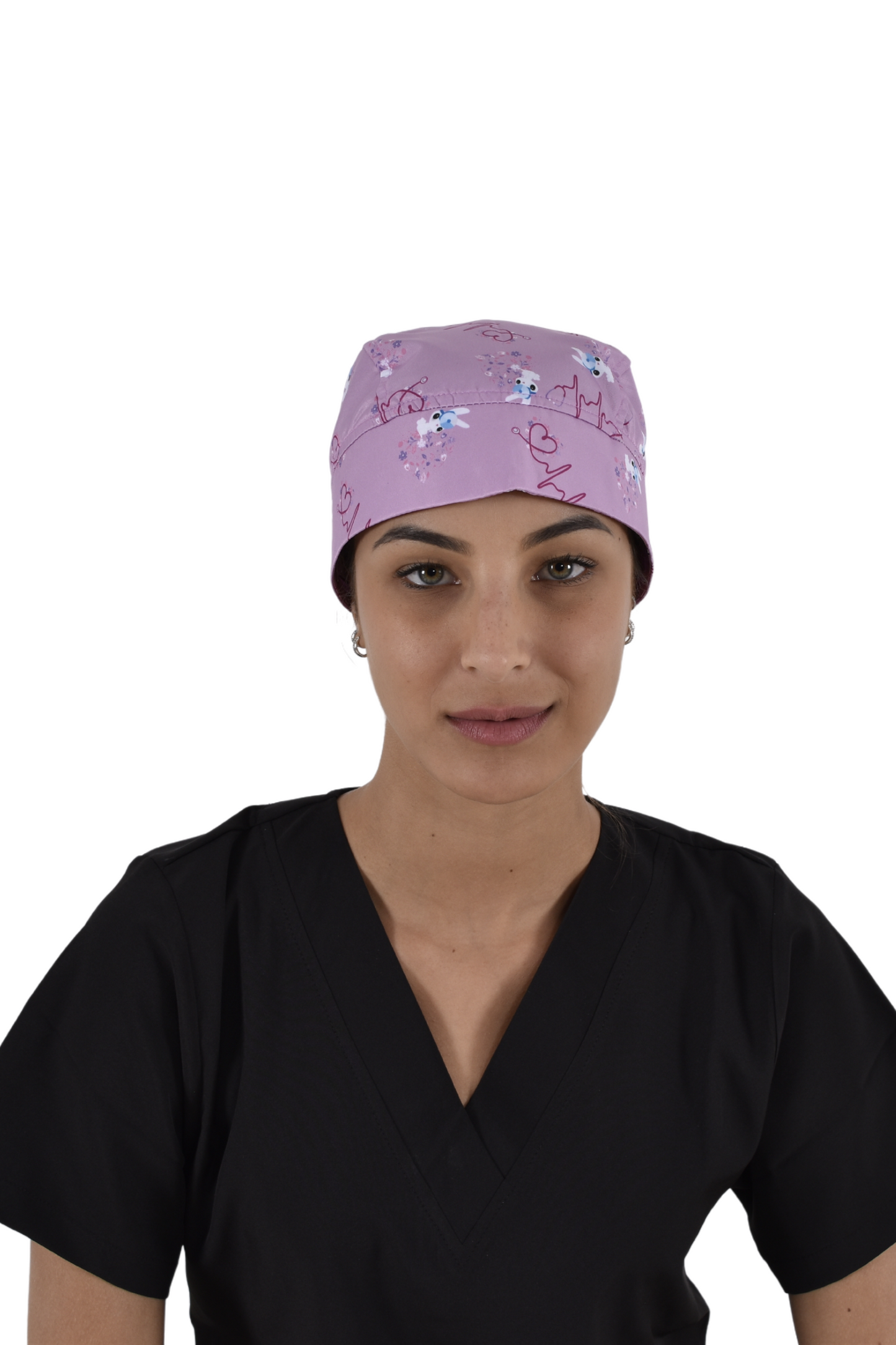 Gorro Médico Quirúrgico Dama Rosa con Conejo