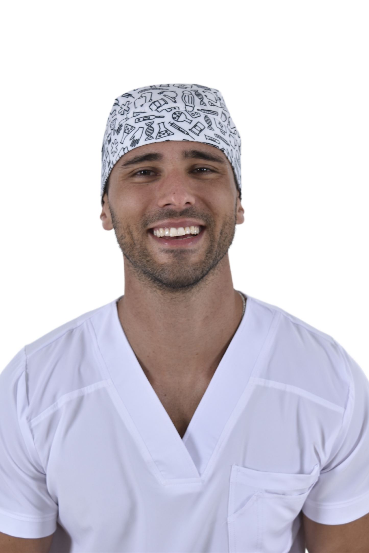 Gorro Médico Quirúrgico De Hombre Print Iconos Médicos