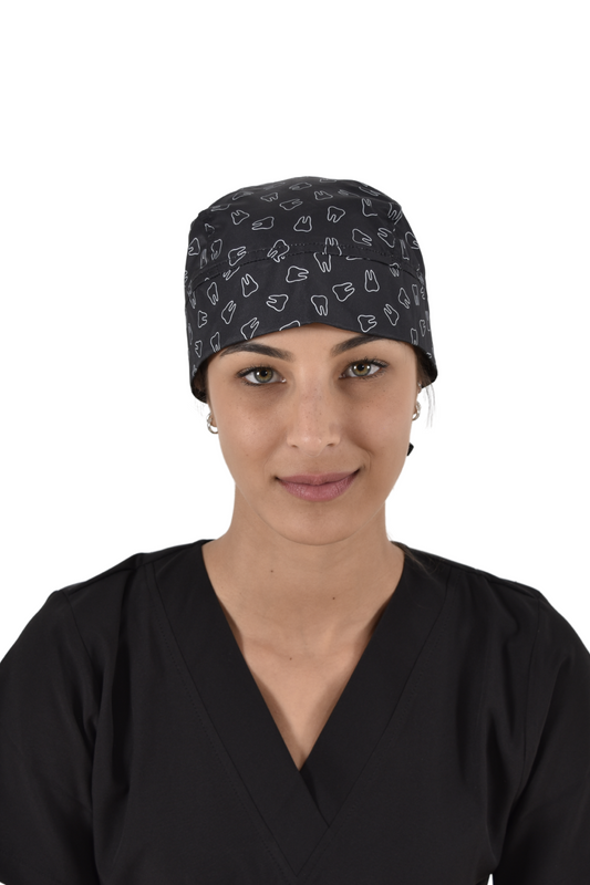 Gorro Médico Quirúrgico Dama Negro de Muelas