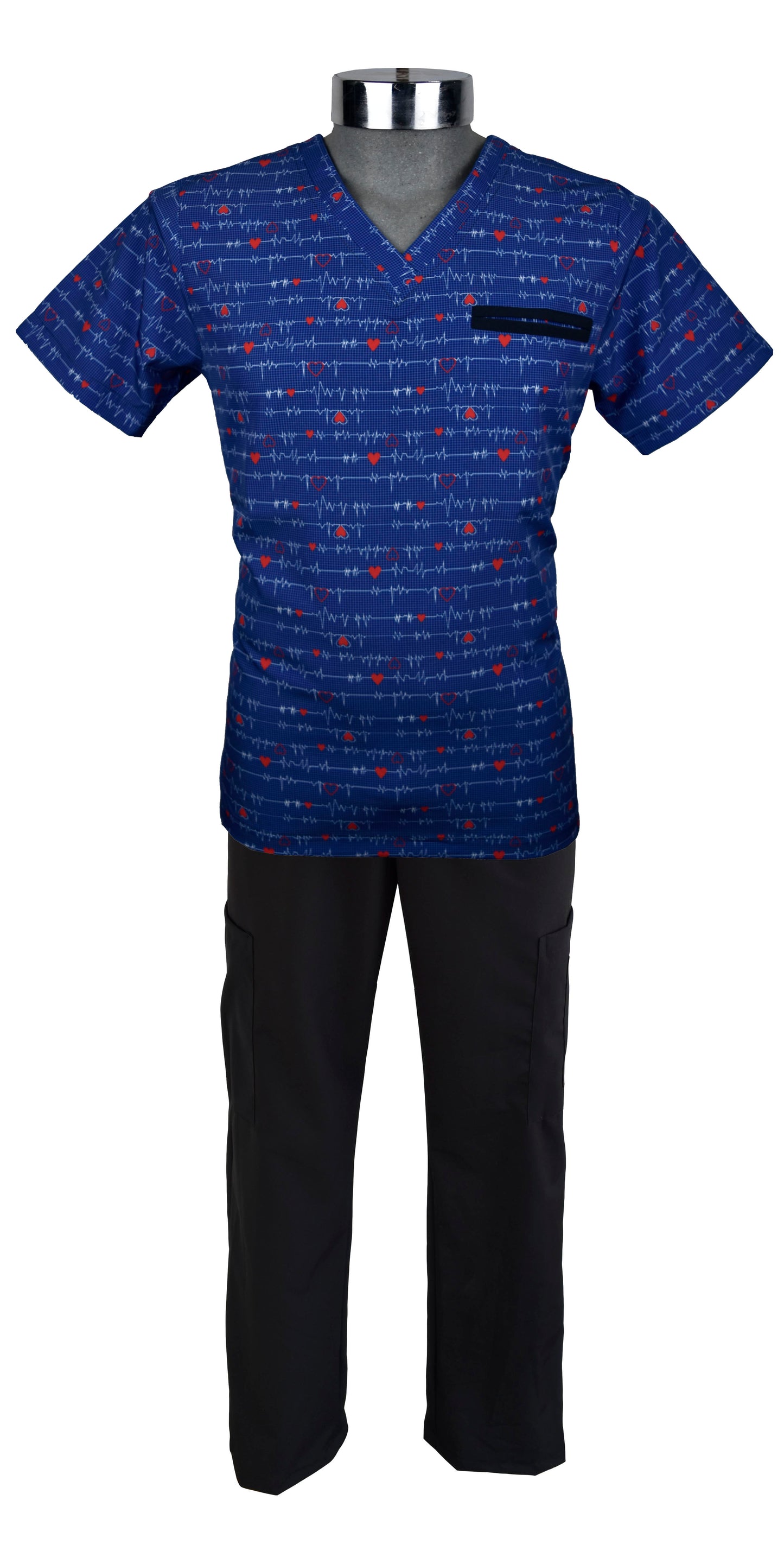 Pijama Quirúrgica Hombre Print Electrocardiograma