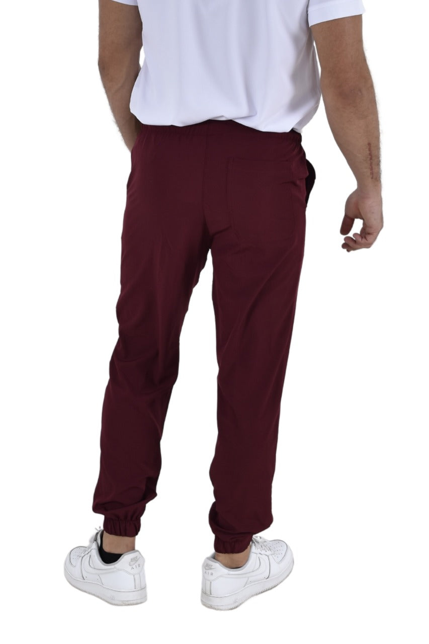 Pantalón Quirúrgico Hombre Tipo Jogger Vino