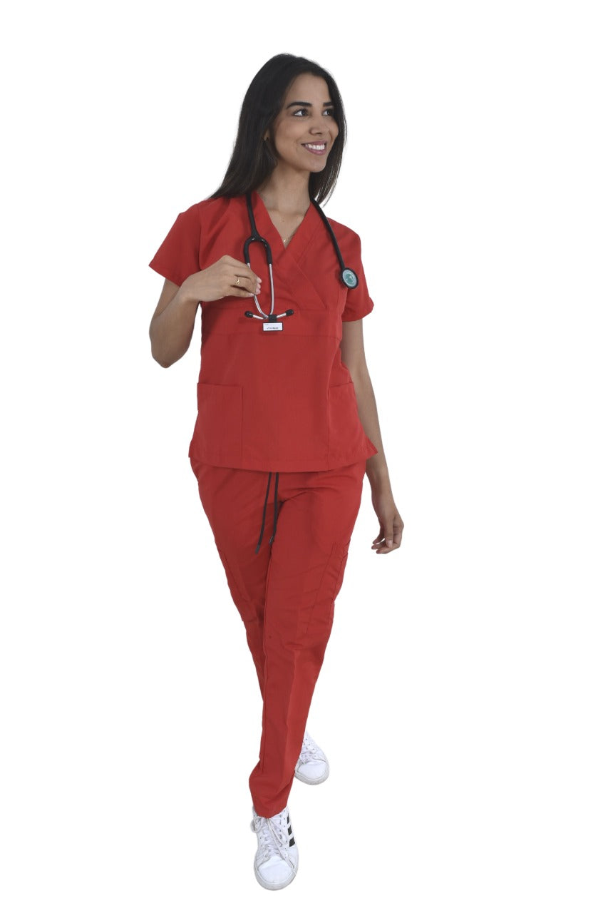 Pijama Quirúrgica Dama Jazmin Rojo