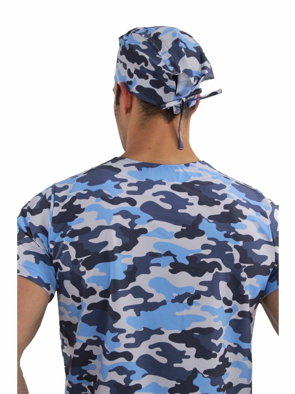 Gorro Médico Quirúrgico De Hombre Print Camuflaje Azul