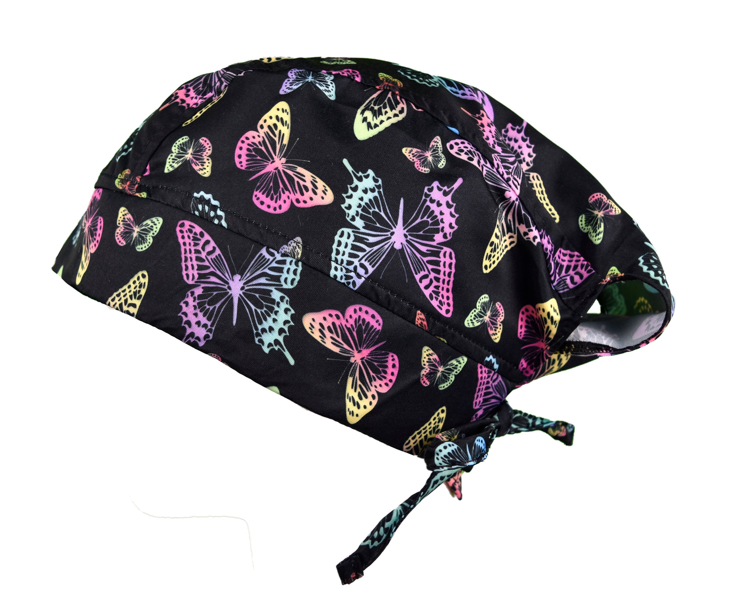 Gorro Médico Quirúrgico Dama Negro Mariposas