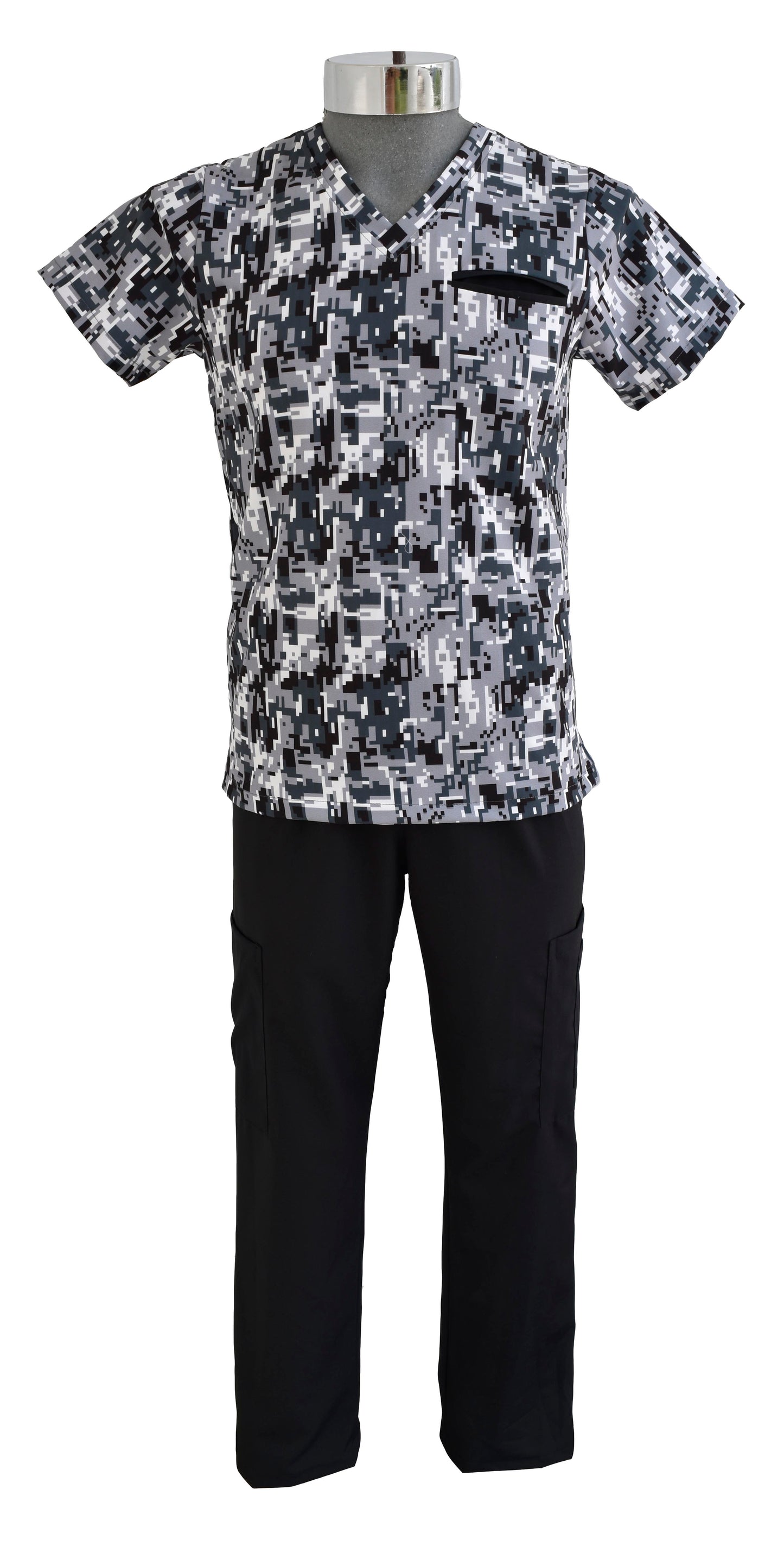 Pijama Quirúrgica Hombre Print Camuflaje Negro Pixel