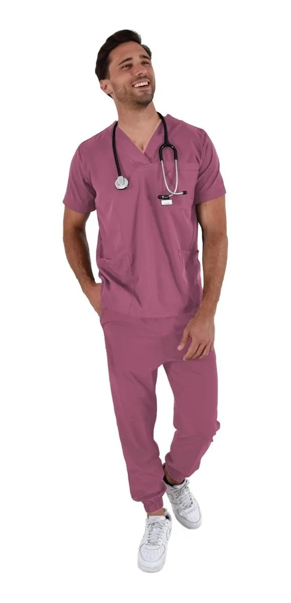 Pijama Quirúrgica Hombre Boston Jogger Palo de Rosa