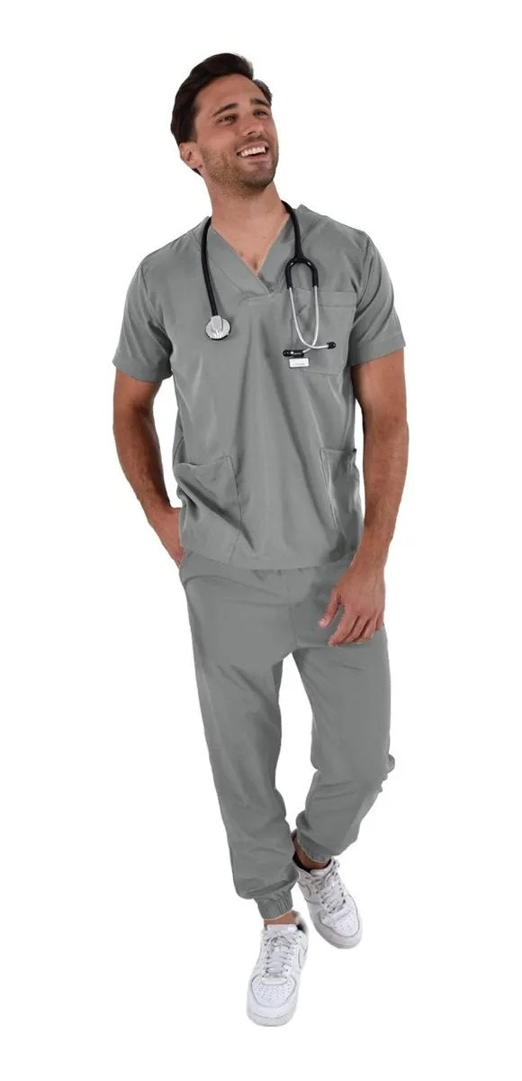 Pijama Quirúrgica Hombre Boston Jogger Gris Perla