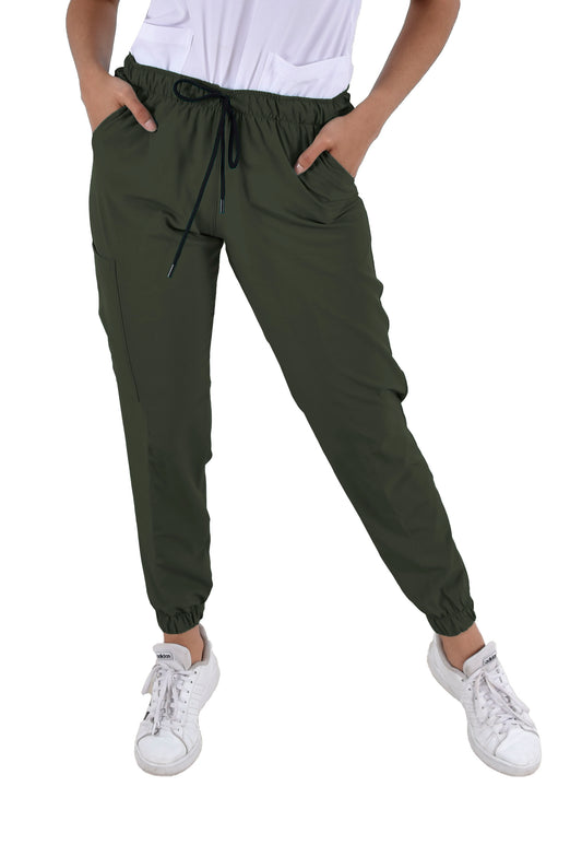 Pantalón Quirúrgico Dama Jogger Verde Militar